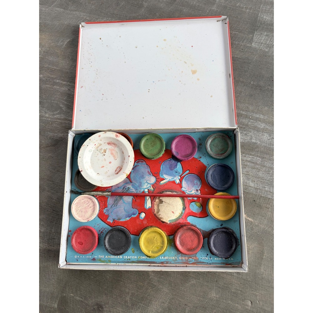 Vintage Popeye Paints Tin American Crayon Company King Features Art Set - Picture 2 of 5
